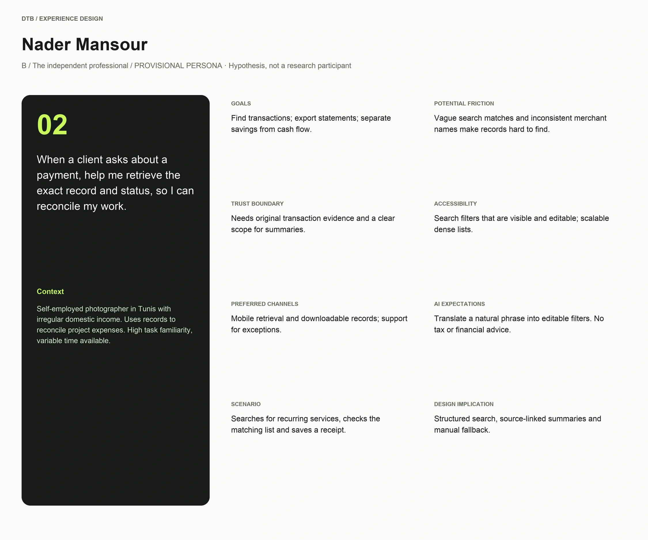 Nader Mansour provisional persona board
