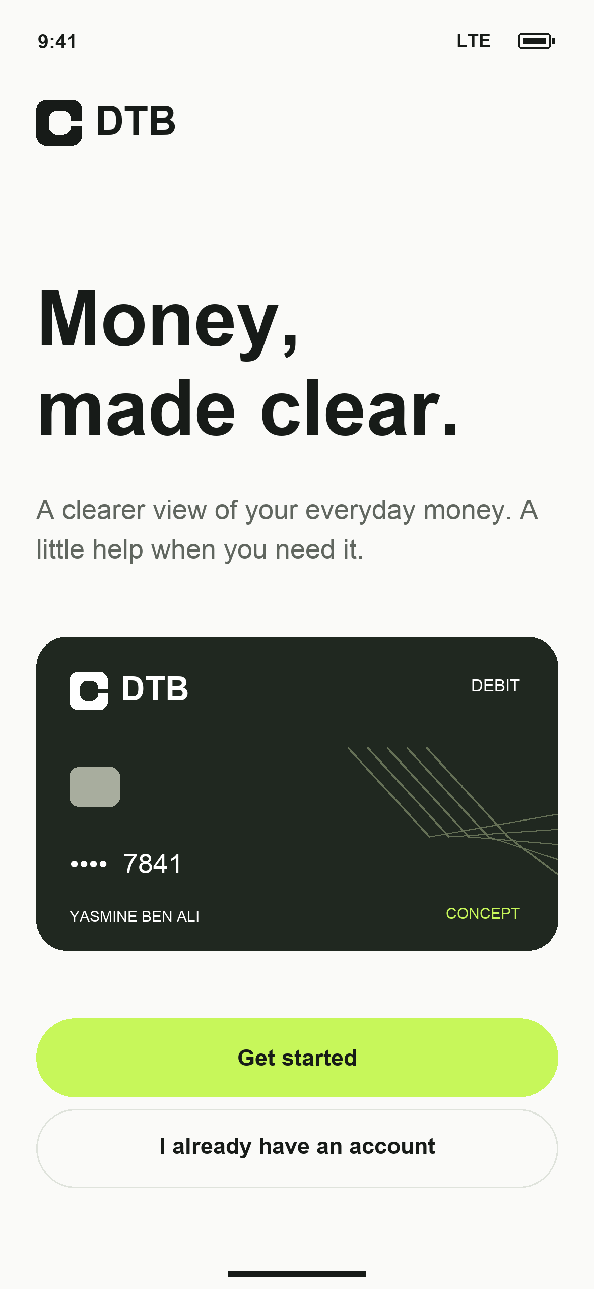 UI-01: DTB Welcome in English