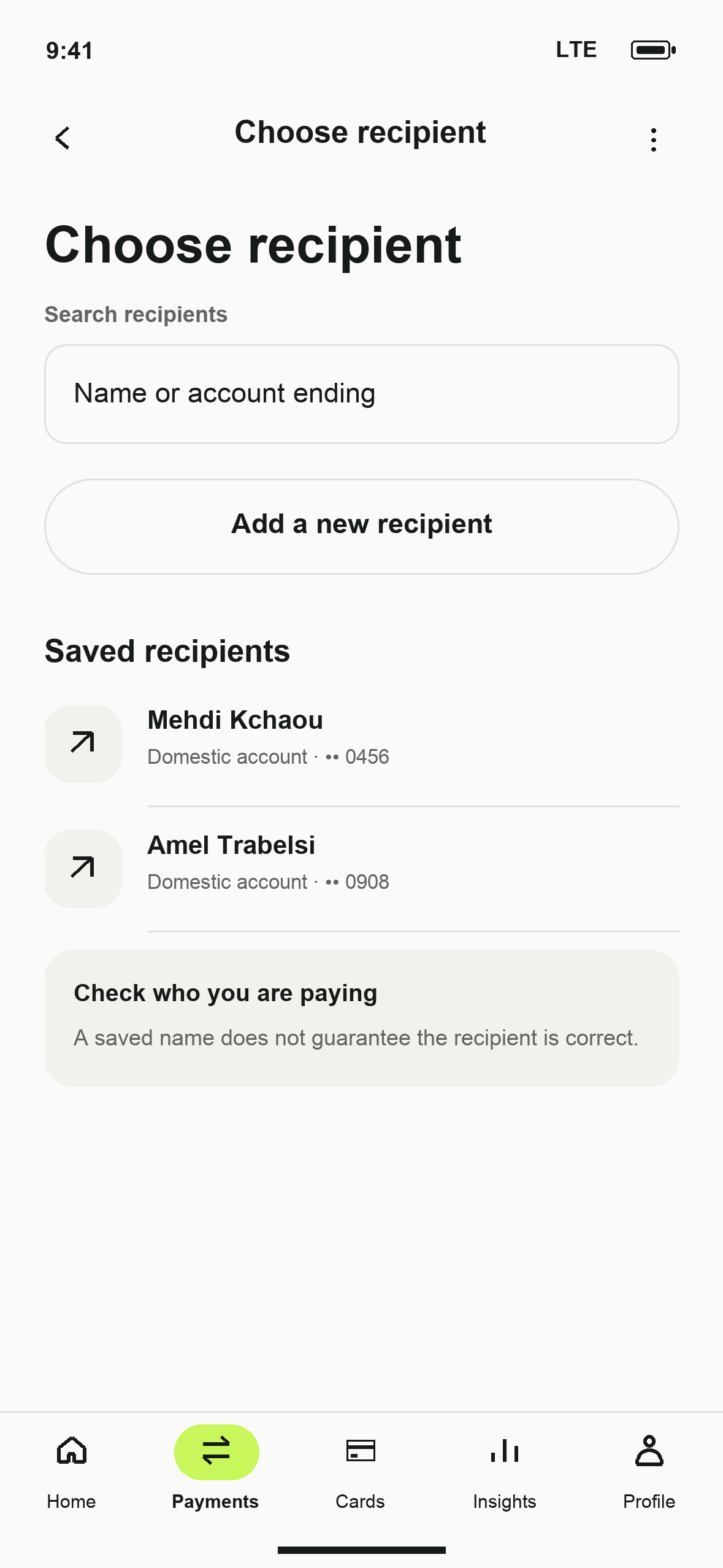 UI-12: DTB Choose recipient in English