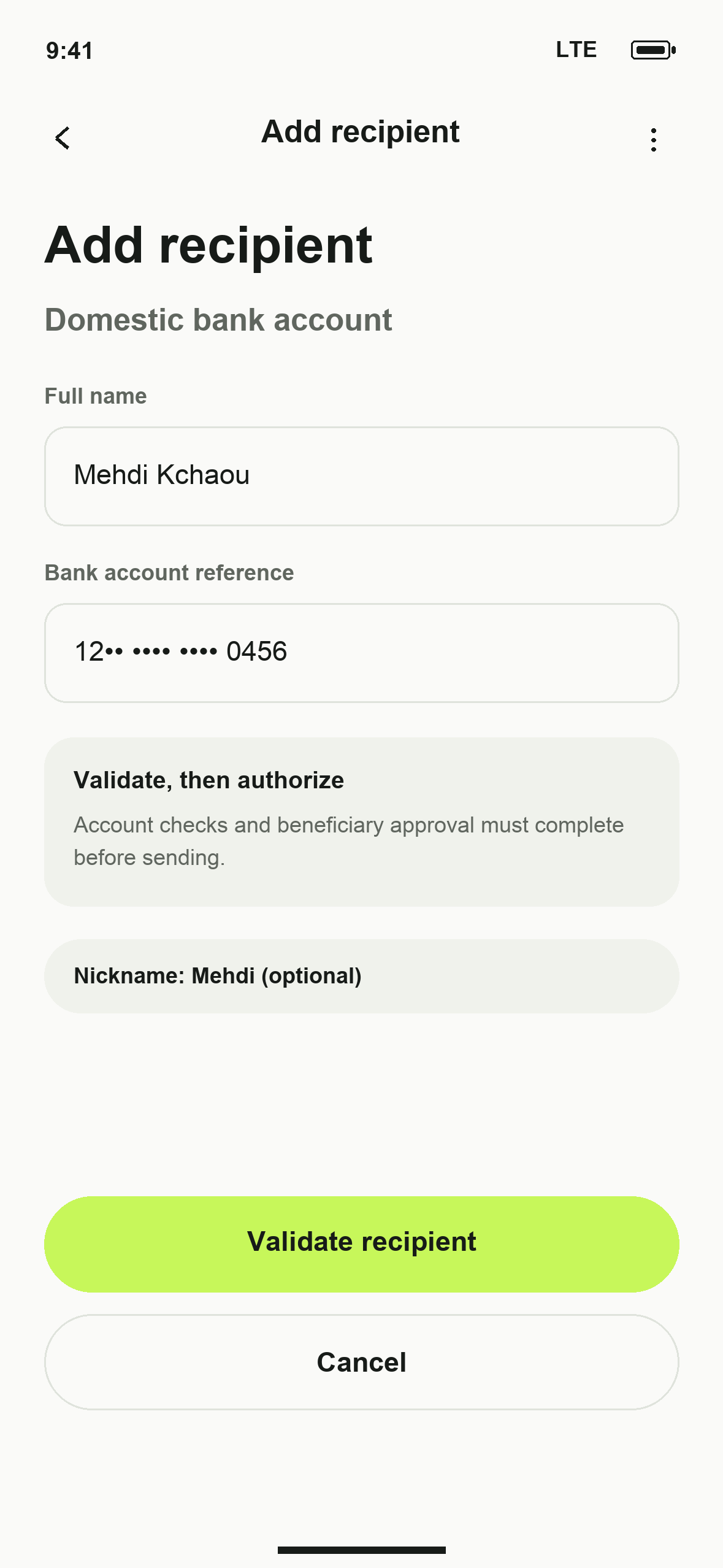 UI-13: DTB Add recipient in English