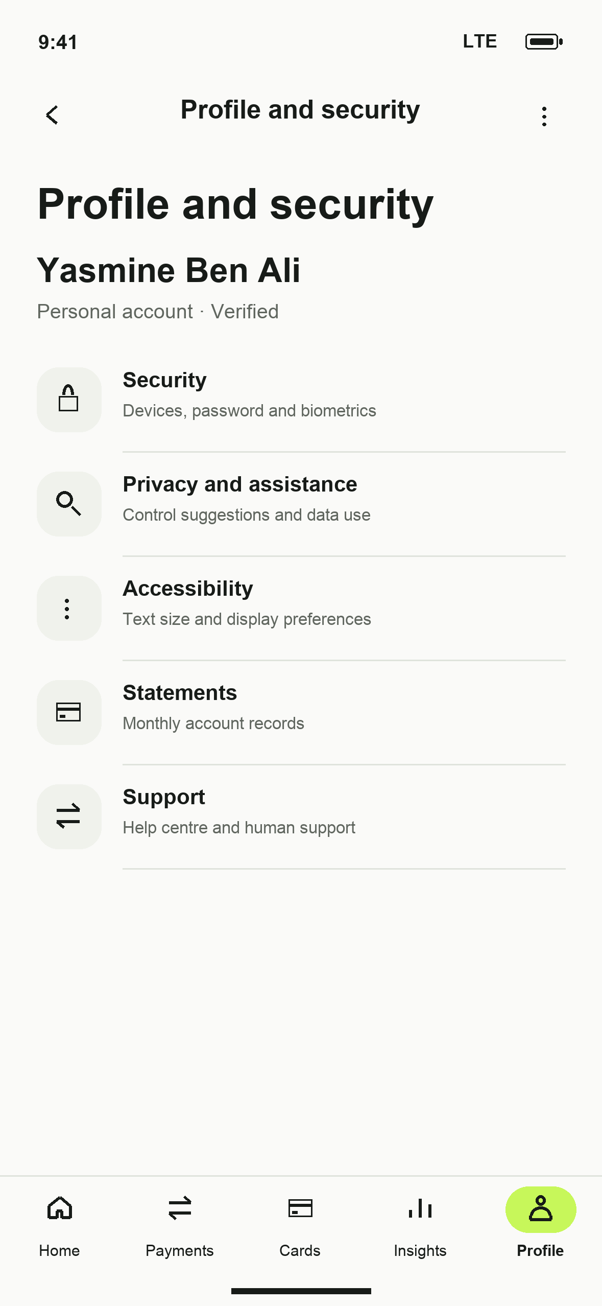 UI-25: DTB Profile and security in English