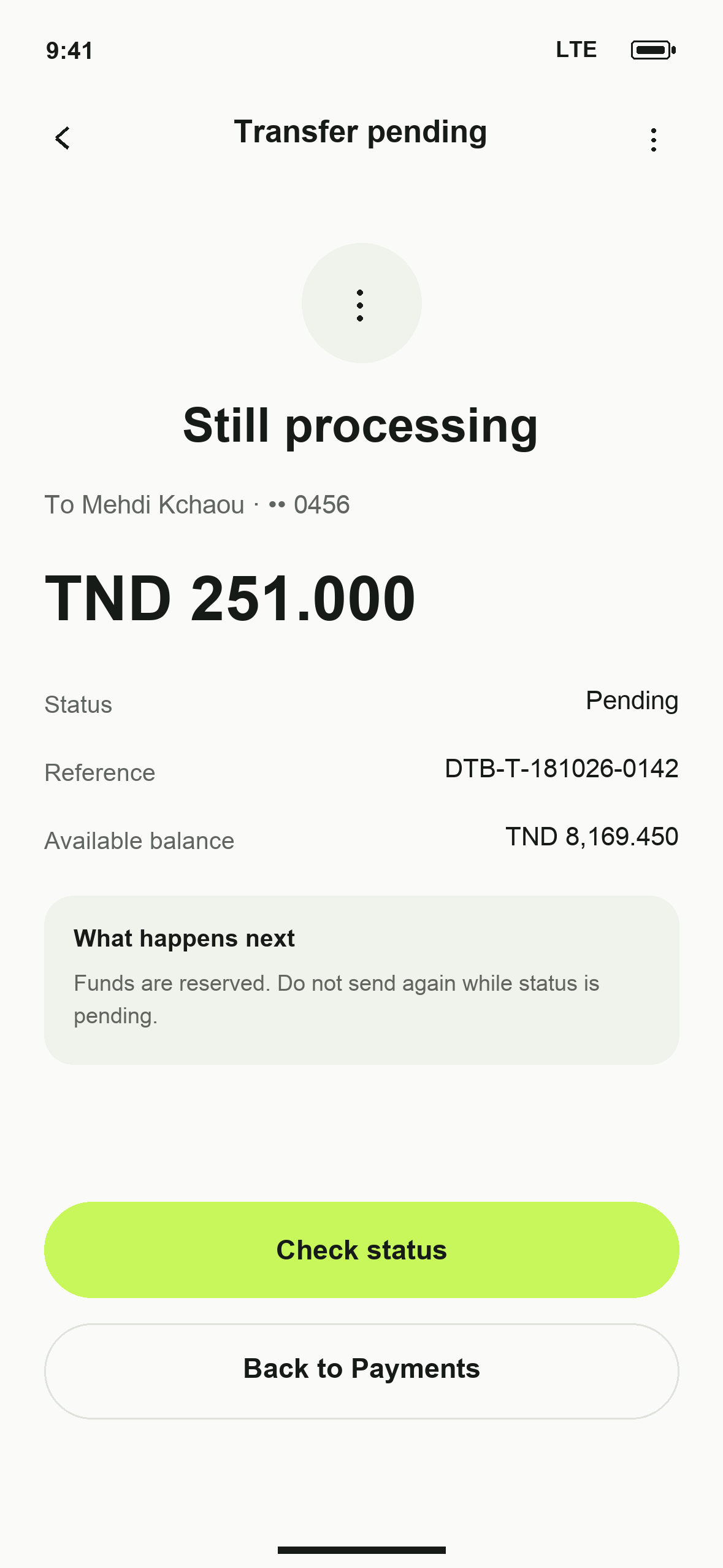 UI-27: DTB Transfer pending in English
