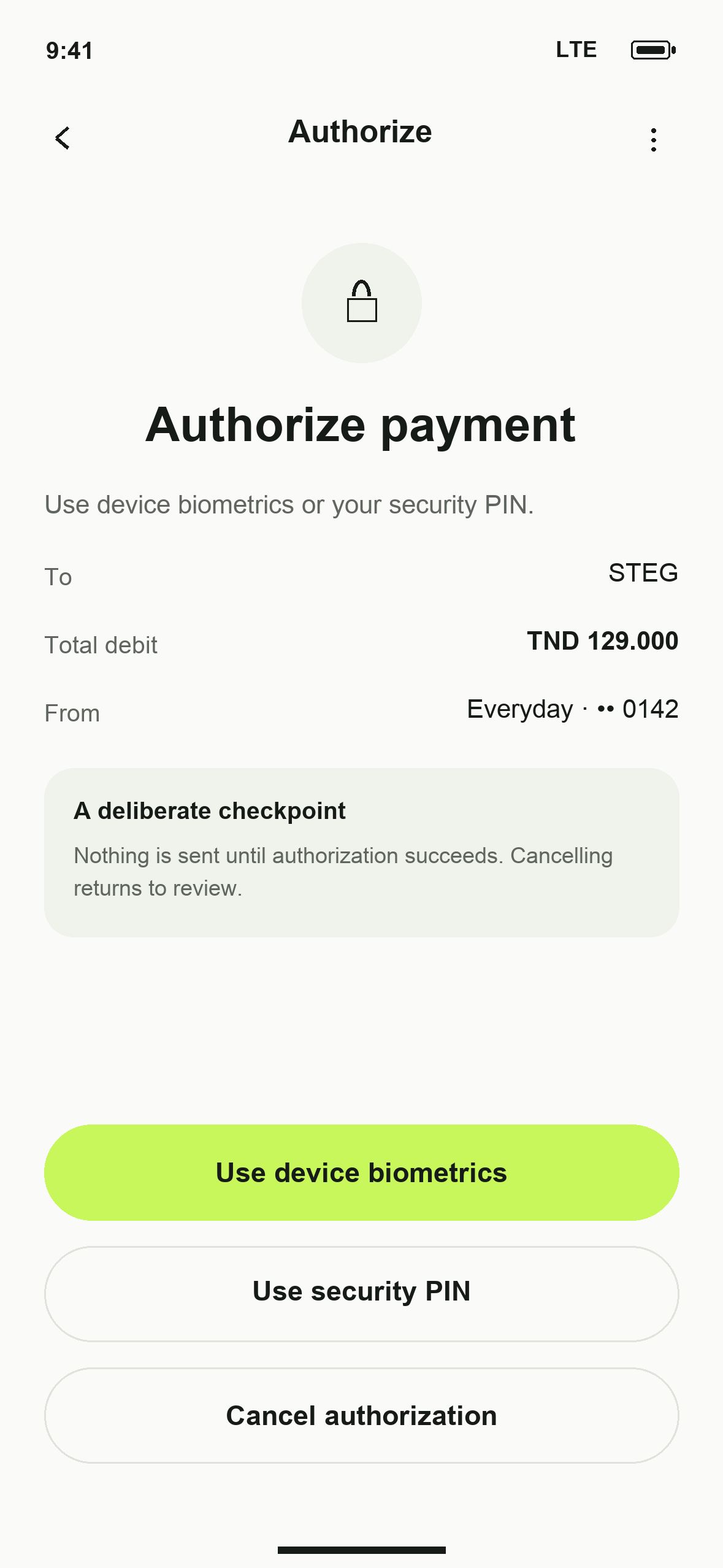 UI-37: DTB Authorize bill in English