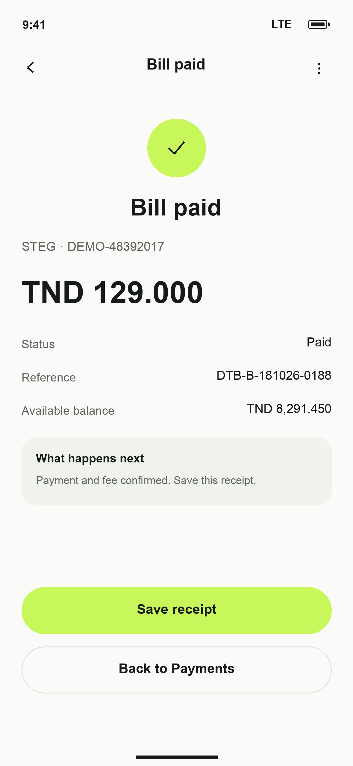 UI-38: DTB Bill paid in English
