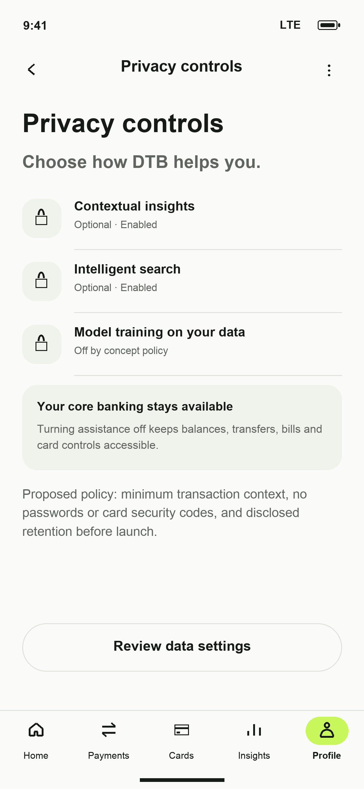 UI-44: DTB Privacy controls in English