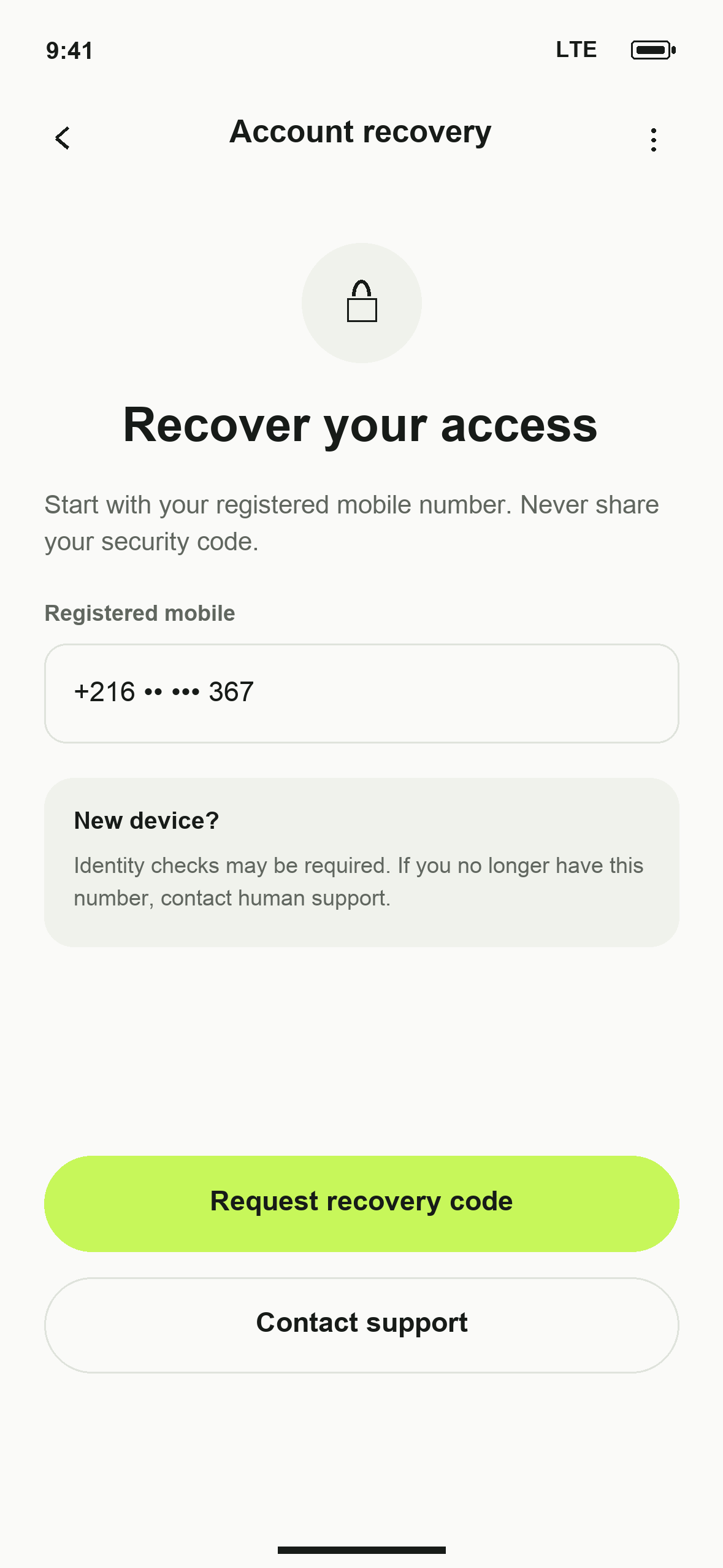 UI-46: DTB Account recovery in English