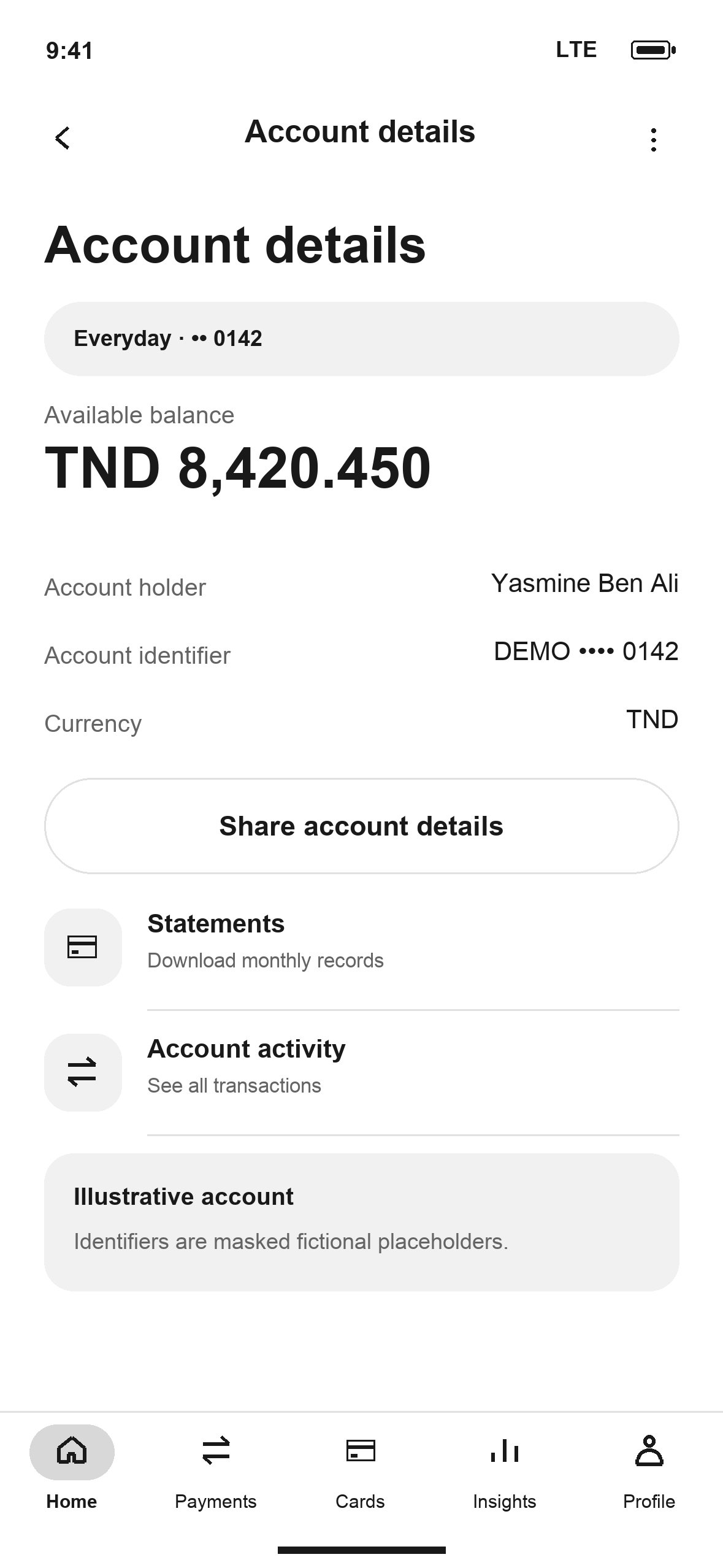 WF-06: DTB Account details in English