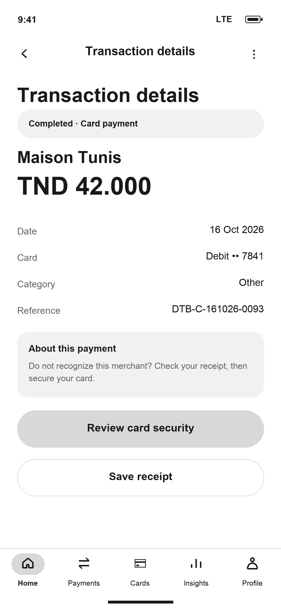 WF-08: DTB Transaction details in English
