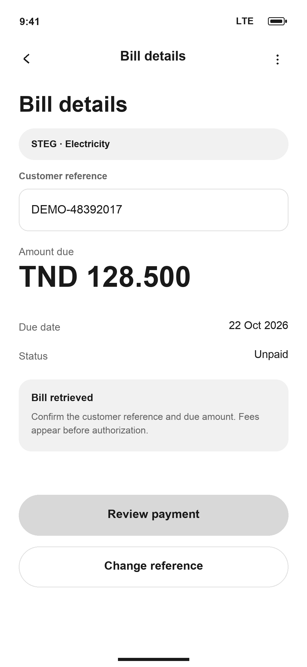 WF-18: DTB Bill details in English