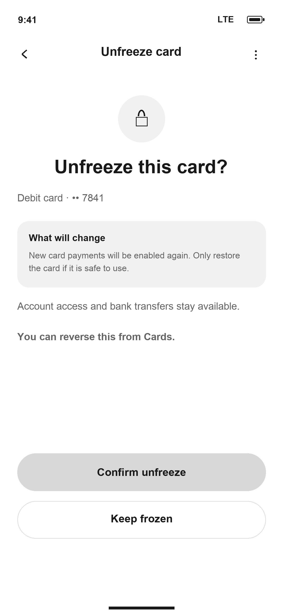 WF-33: DTB Unfreeze card in English