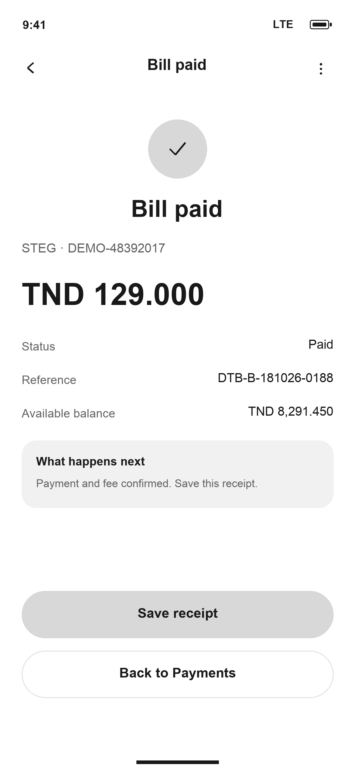 WF-38: DTB Bill paid in English