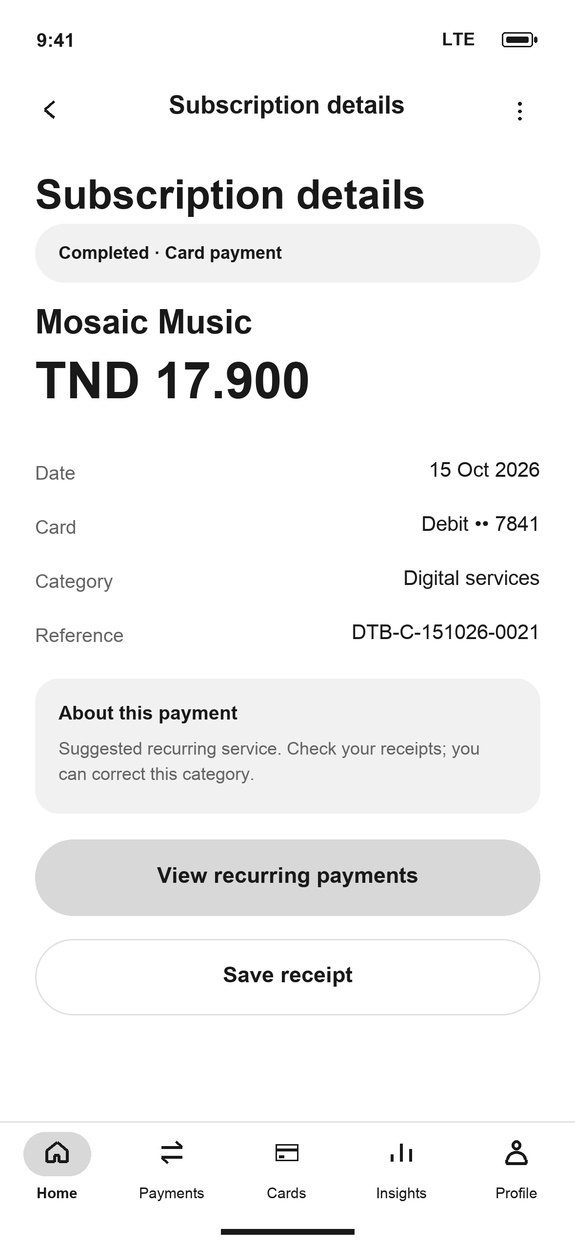 WF-43: DTB Subscription details in English