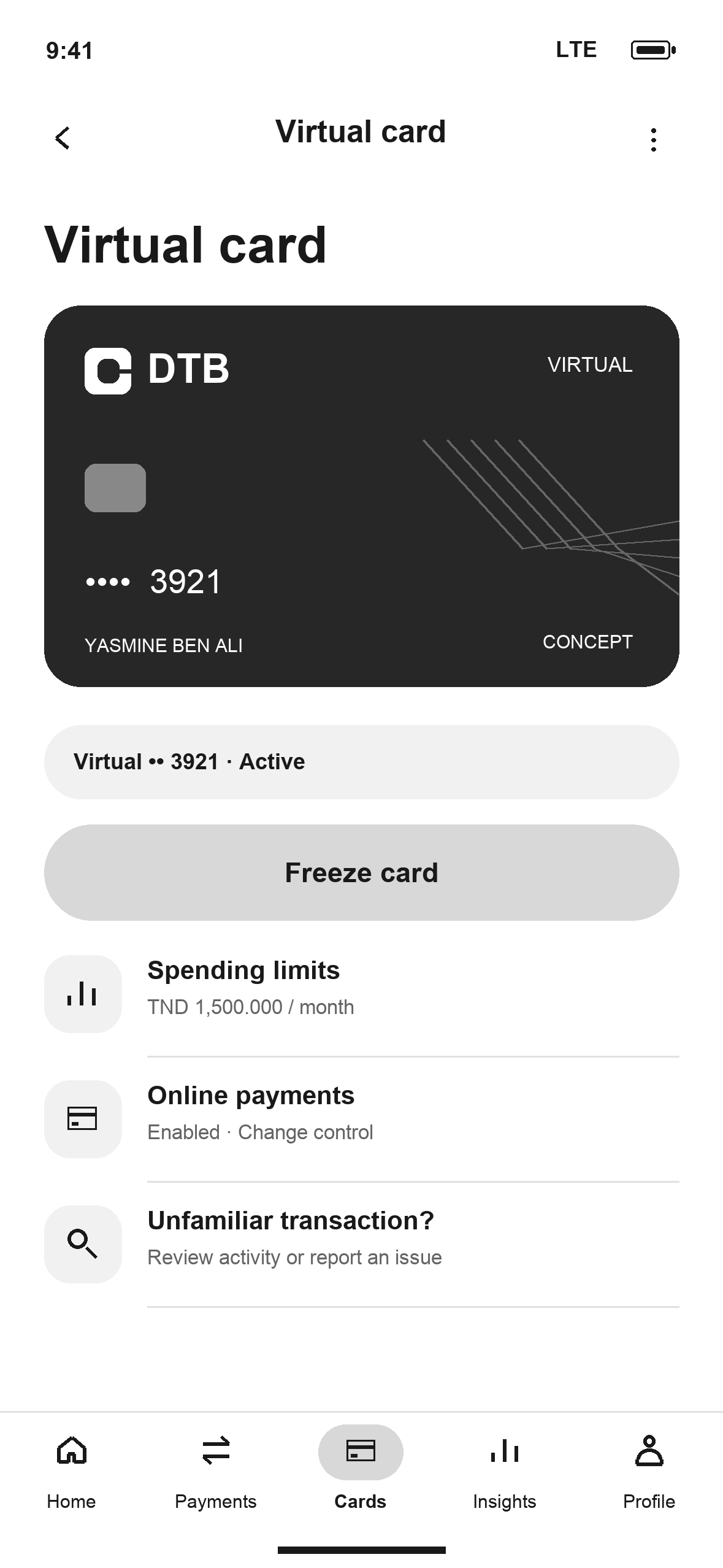 WF-45: DTB Virtual card in English
