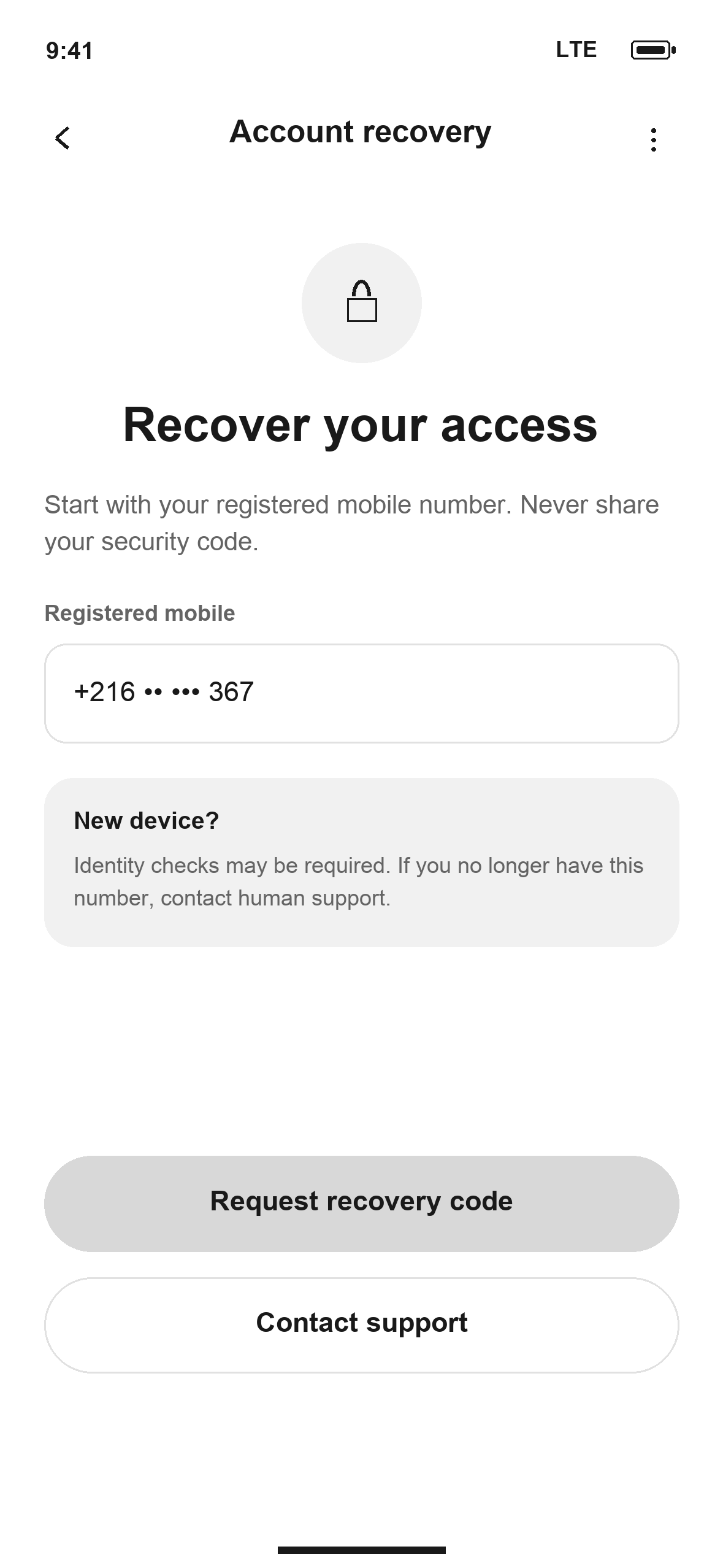 WF-46: DTB Account recovery in English