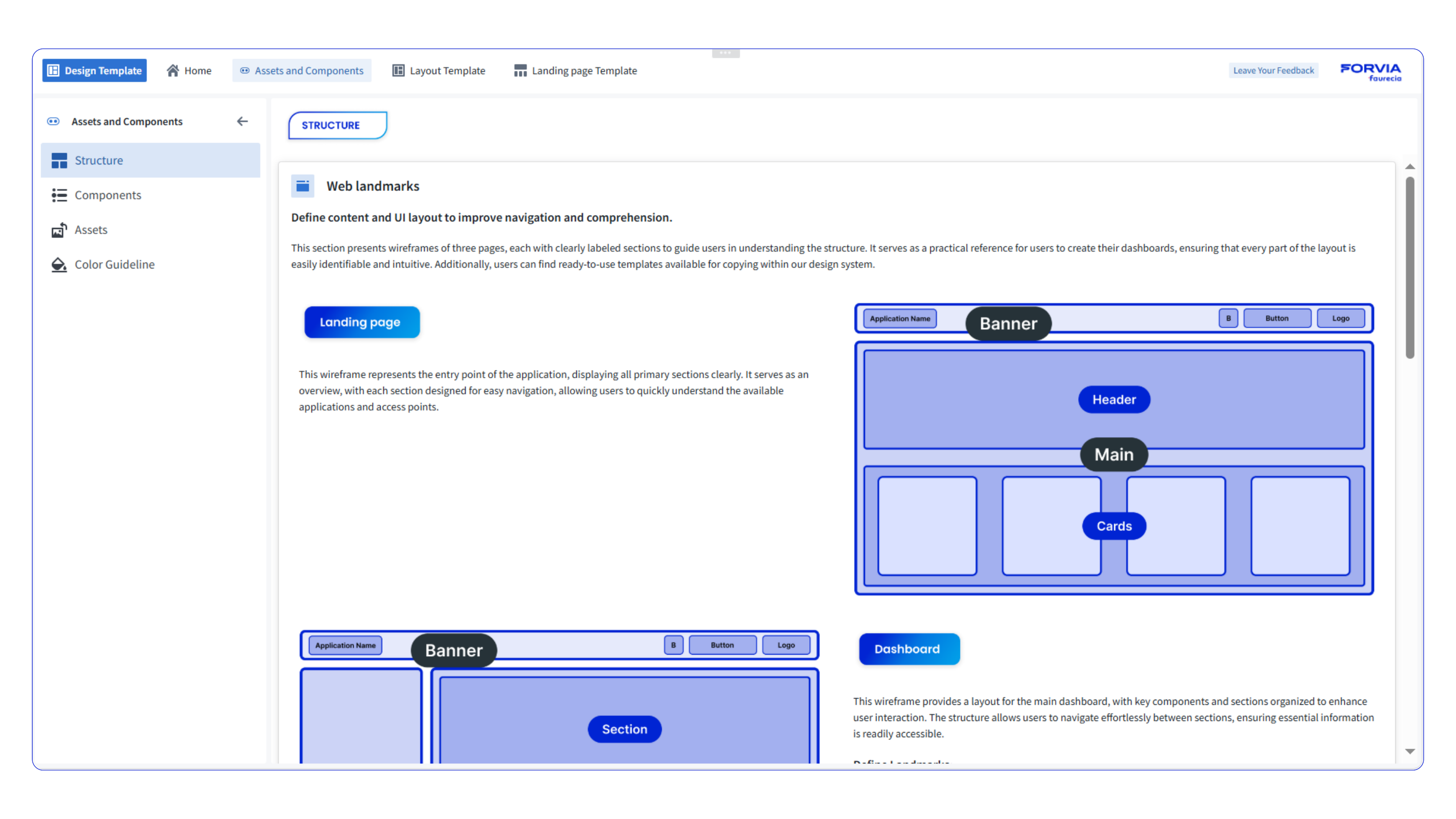 FORVIA Palantir design-system screenshot showing system foundations in detail.