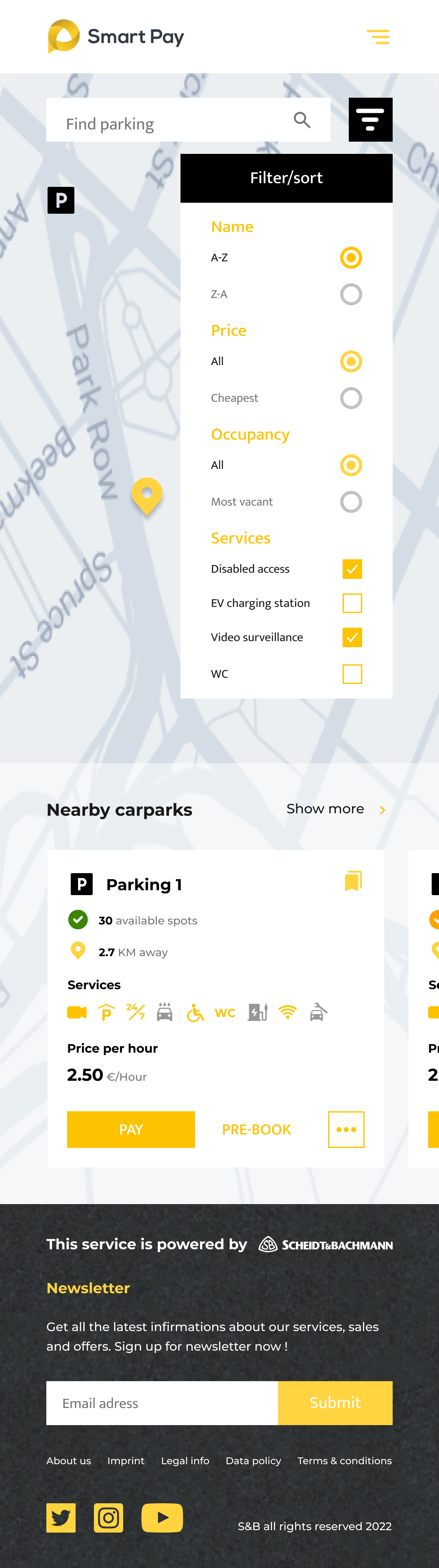 Design deliverable / location search and parking criteria